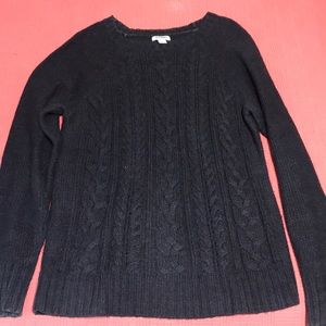 Cable sweater, dark grey